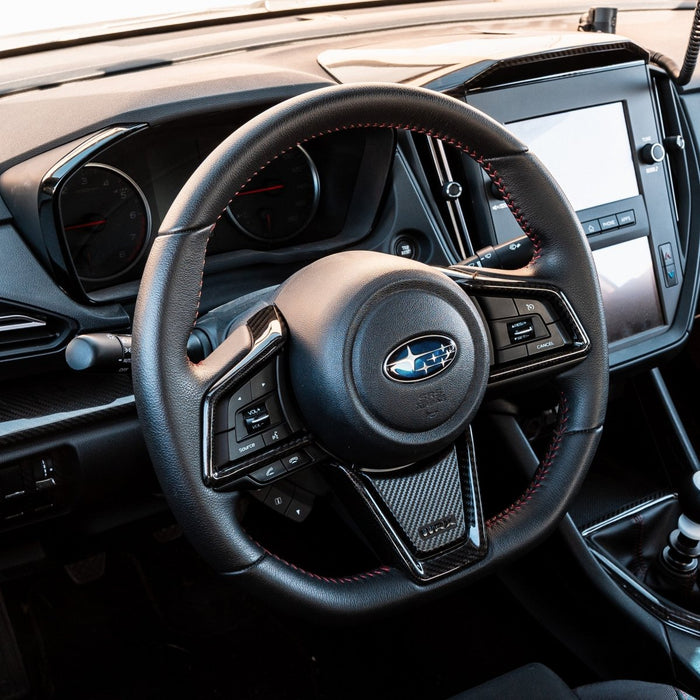 Driven Media Carbon Fiber Steering Wheel Trim 2022-2026 WRX - DRVN-1003-G - Subimods.com