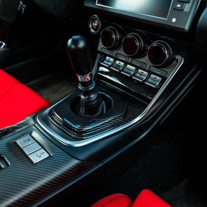 Driven Media V2 Carbon Fiber Shifter Trim Cover 2022-2026 BRZ w/ MT Transmission / 2022-2026 GR86 w/ MT Transmission - DRVN-0034-G - Subimods.com