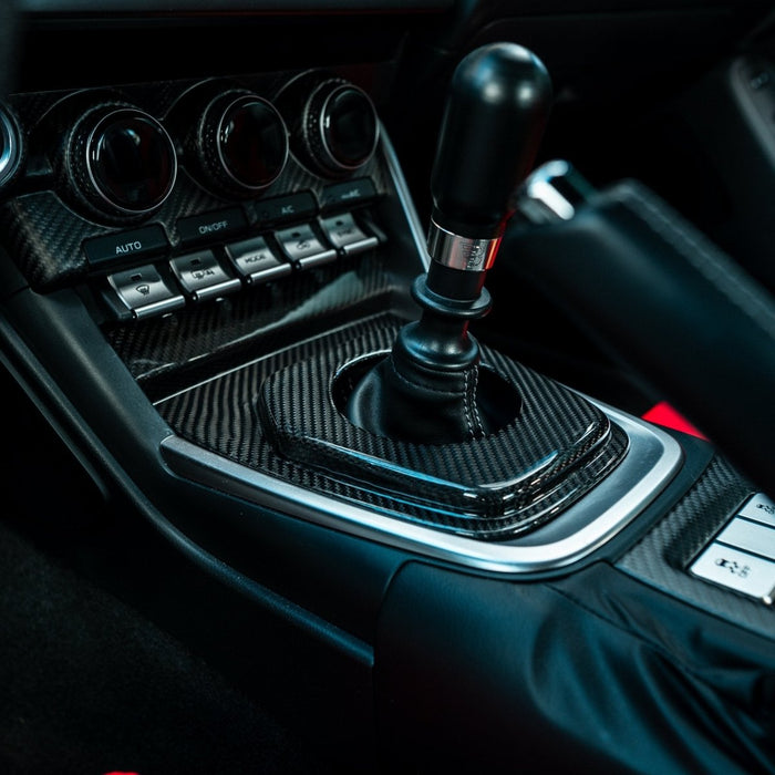 Driven Media V2 Carbon Fiber Shifter Trim Cover 2022-2026 BRZ w/ MT Transmission / 2022-2026 GR86 w/ MT Transmission - DRVN-0034-G - Subimods.com