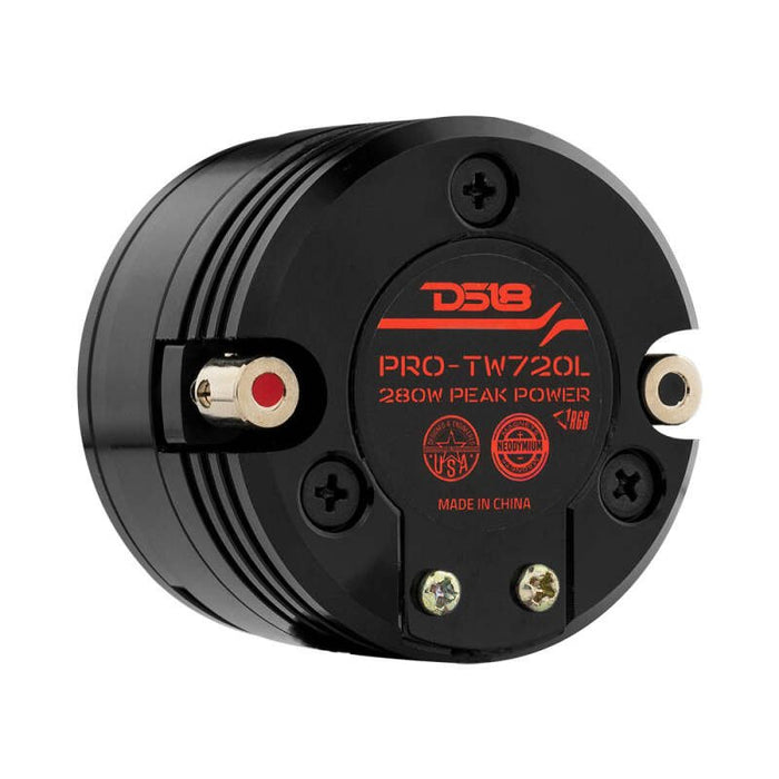 DS18 1.6in High Compression Neodymium Super Bullet Tweeter 140 Watts RMS 1in w/ RGB LED Lights - PRO-TW720L - Subimods.com