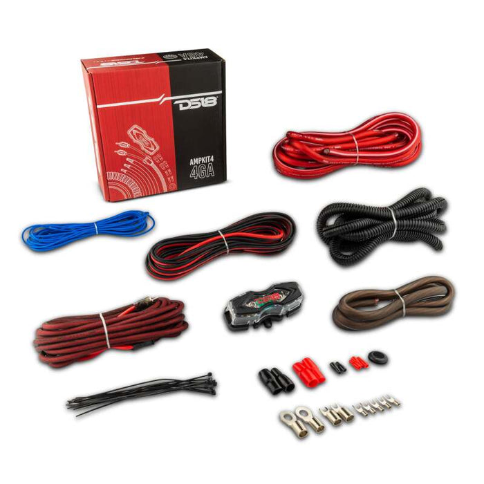 DS18 4 - GA Amplifier Install Kit Red - AMPKIT4 - Subimods.com