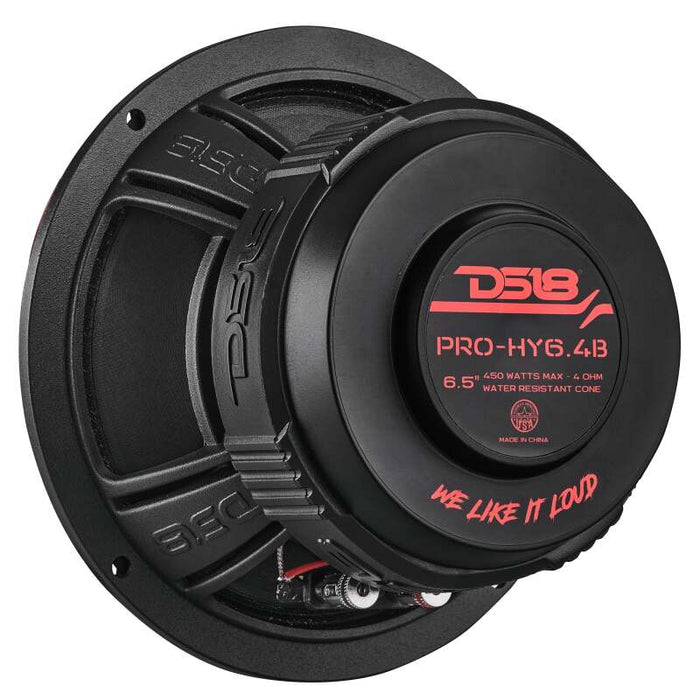 DS18 6.5in 225 Watts RMS 4 ohm Mid - Range Loudspeaker w/ Water Resistant Cone - PRO-HY6.4B - Subimods.com