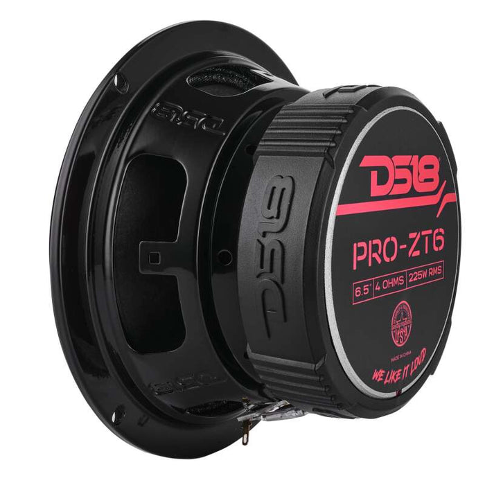 DS18 6.5in Coaxial Loudspeaker 225 Watts RMS 4 ohm Mid - Range w/ Water Resistant Cone - PRO-ZT6 - Subimods.com