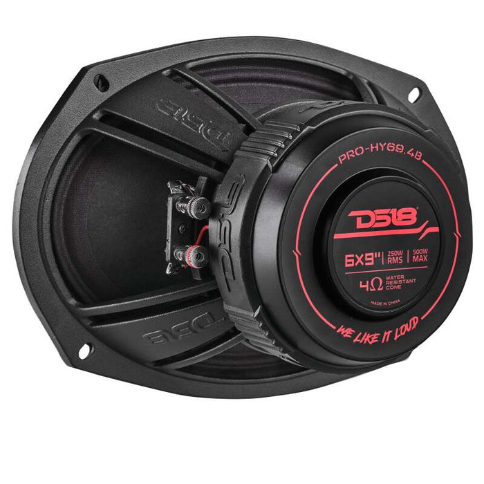 DS18 6x9in 250 Watts RMS 4 ohm Mid - Range Loudspeaker w/ Water Resistant Cone - PRO-HY69.4B - Subimods.com