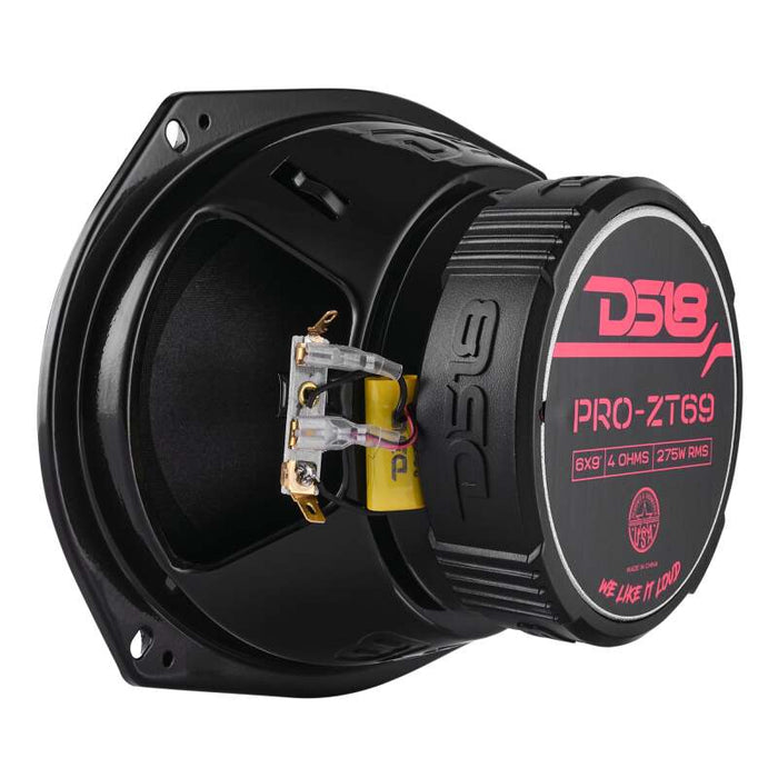 DS18 6x9in Coaxial Loudspeaker 275 Watts RMS 4 ohm Mid - Range w/ Water Resistant Cone - PRO-ZT69 - Subimods.com