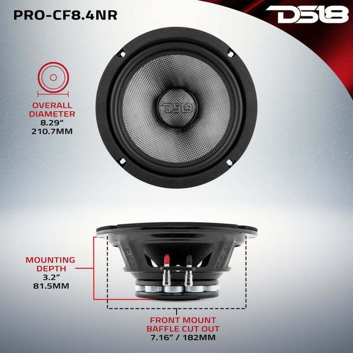 DS18 8in 300 Watts RMS 4 ohm Mid - Bass Loudspeaker Neodymium - PRO-CF8.4NR - Subimods.com