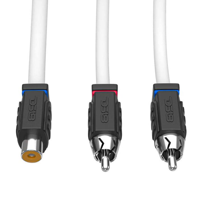 DS18 Marine Grade Tinned Copper OFC RCA Wires 1 Female to 2 Male Splitter - MOFCR-1F2M - Subimods.com