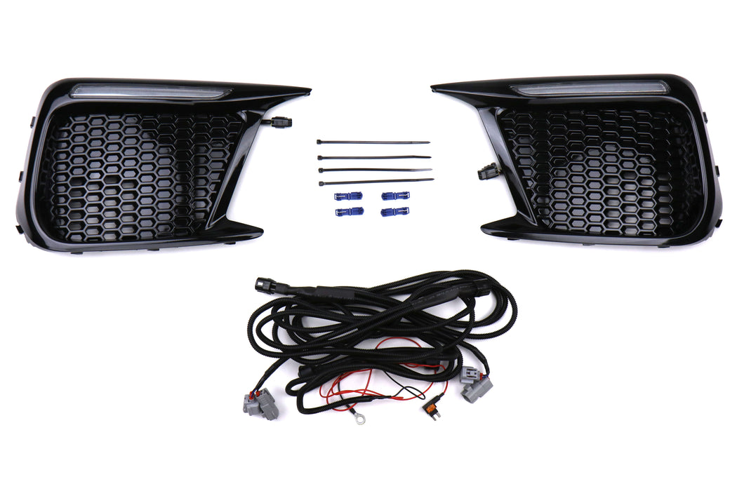 OLM Facelift JDM Style DRL Sequential Turn Signal Bezel No Fog Hole 2018-2025 WRX / STI