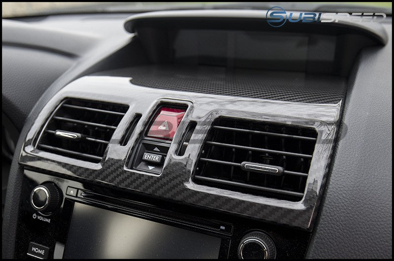 OLM LE Dry Carbon Fiber Center AC Trim Covers 2016-2021 WRX / STI / 2014-2018 Forester / 2016-2017 Crosstrek