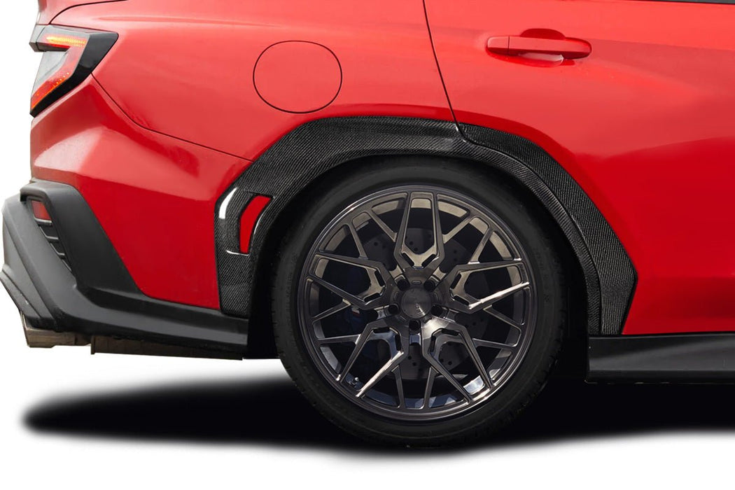 Extreme Dimensions Carbon Creations OEM Look Rear Fender Flares 22 - 24 Subaru WRX - Gloss Carbon Fiber - 118556 - Subimods.com