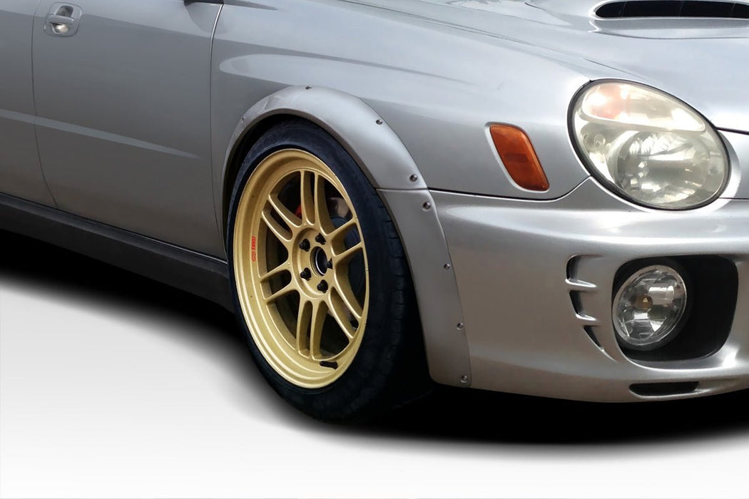 Extreme Dimensions Duraflex Race Front Fender Flares 4 Piece Fits Most Subaru Impreza Models - Black - 112783 - Subimods.com