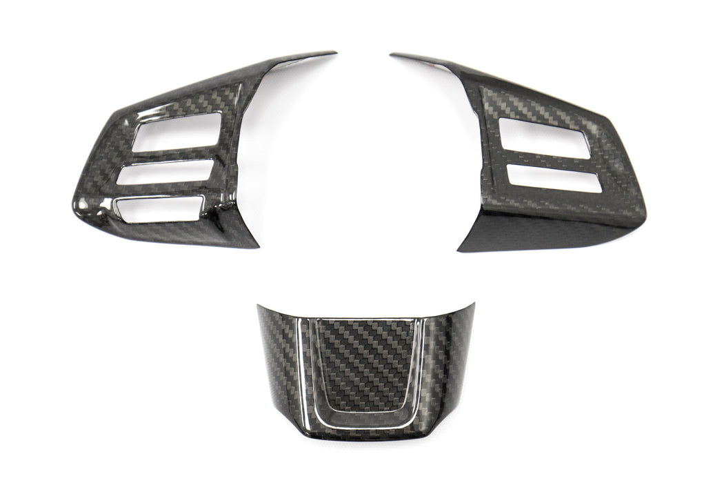 OLM Carbon Fiber Steering Wheel Covers 2015 WRX / STI w/ Manual Transmission