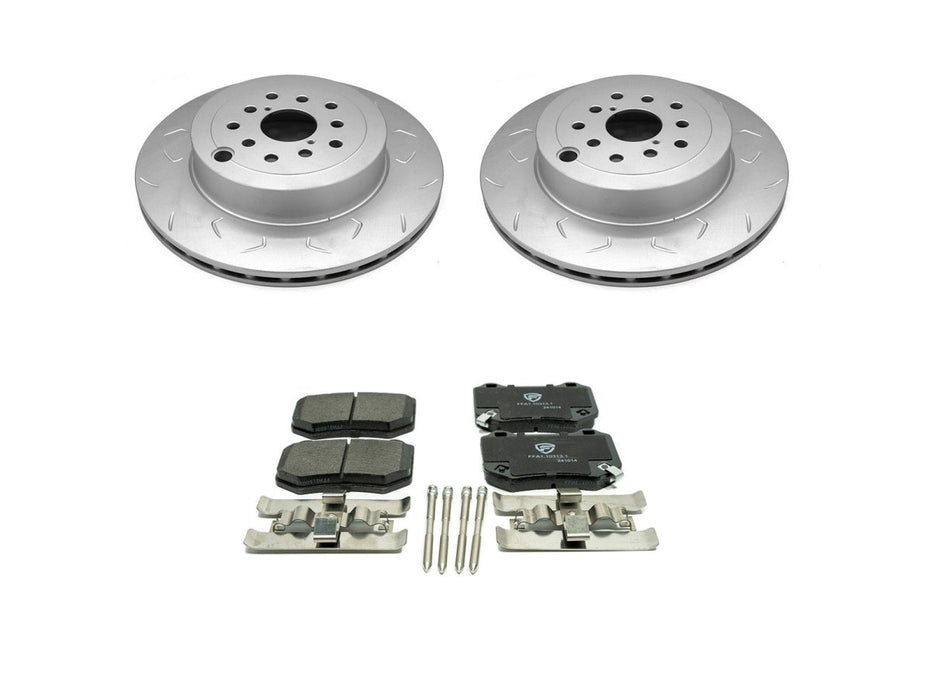 FactionFab Rear Pad and Slotted Rotor Combo 2018 - 2021 STI / 2022 - 2025 WRX w/ Brembo Calipers - FFA4.10118.1-KIT - Subimods.com