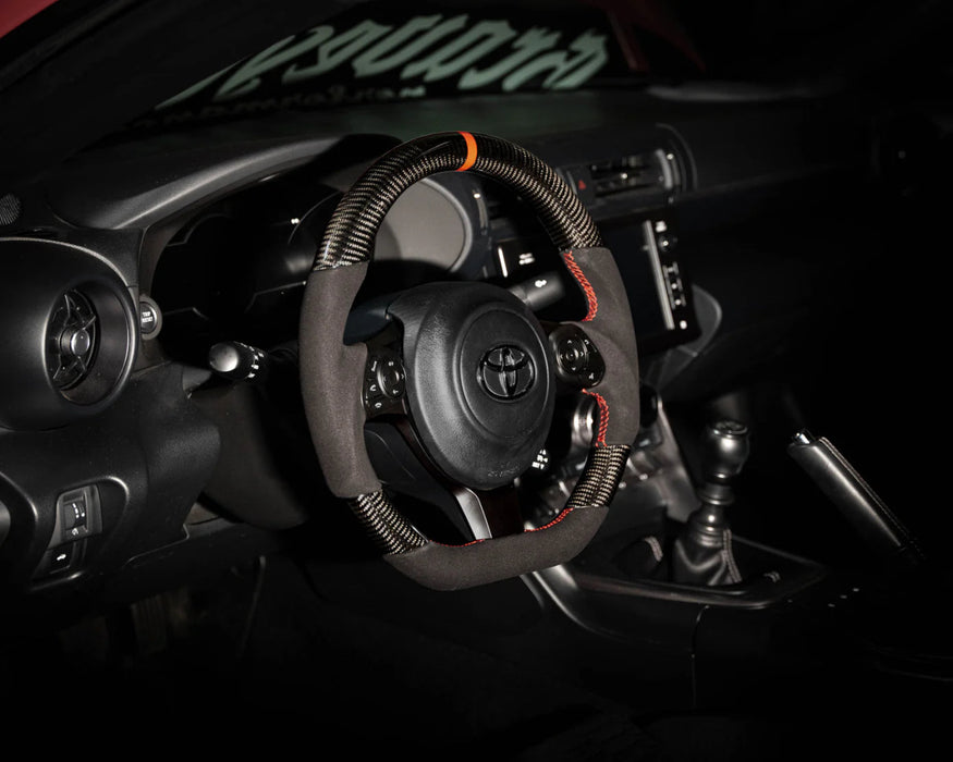 FactionFab Steering Wheel Carbon w/ Suede 2017-2023 BRZ / 2017-2021 GT86 / 2022-2023 GR86 - 1.10242.3 - Subimods.com