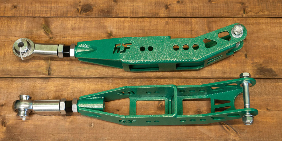 FDF Race Shop Rear Lower Control Arms Green WRX STI BRZ — Subimods.com FDF Race Shop Rear Lower Control Arms Green WRX STI BRZ — Subimods.com