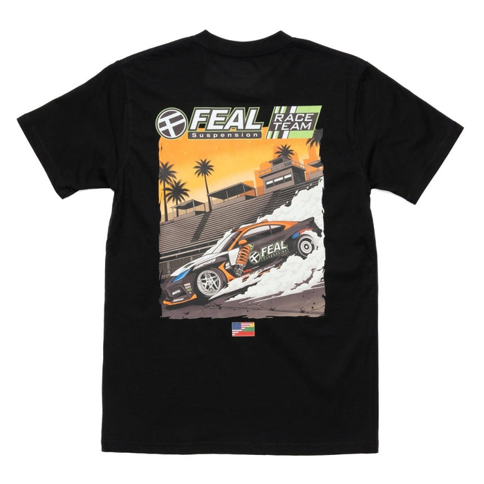 FEAL Suspension Race Team Official "Sunset Drift" Short Sleeve Shirt Black (All Sizes) - SM-3055-S - Subimods.com