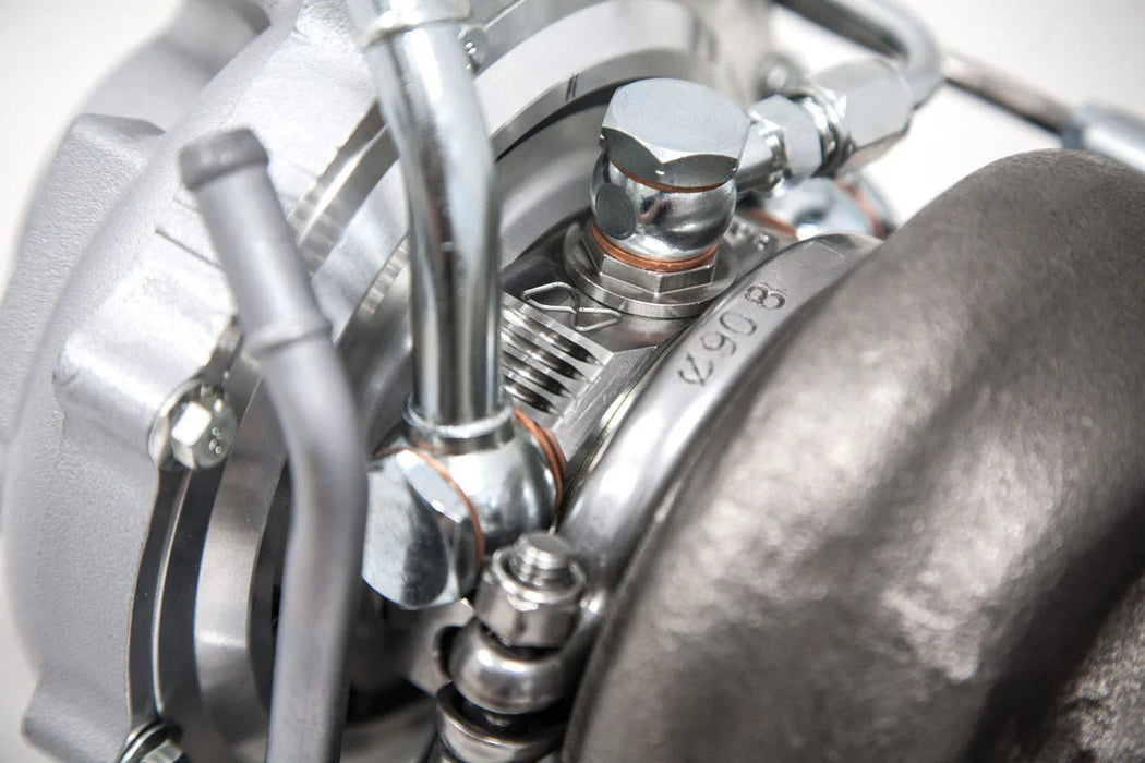 Forced Performance Blue XR Ball Bearing Turbo 58mm Cover w/ 10cm Hot side and Internal Wastegate 2015 - 2021 WRX - 2025275 - Subimods.com