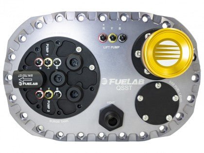 Fuelab Fuelab Quick Service Surge Tank w/Bosch Lift Pump & Dual 500LPH Brushed Pumps w/Controller - Titanium - 62712-3 - Subimods.com
