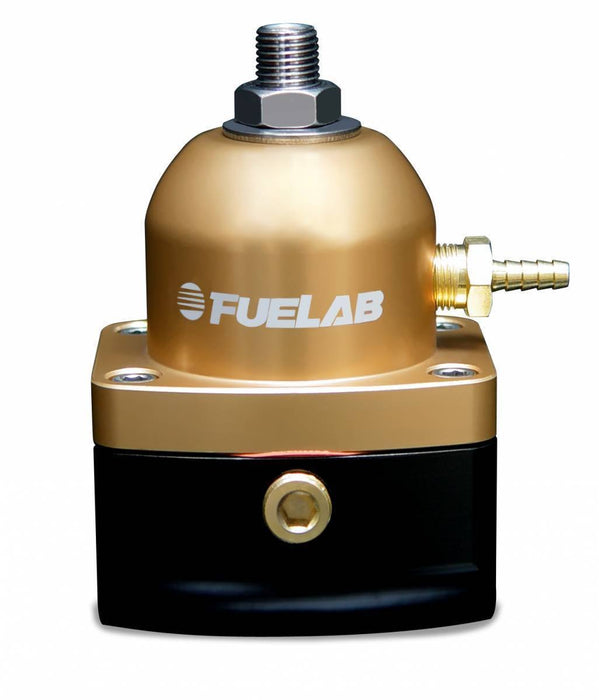 Fuelab Universal EFI Adjustable Fuel Pressure Regulator 25 - 90 psi (2) - 6AN Inlets (1) - 6AN Return Gold - 51502-5 - Subimods.com