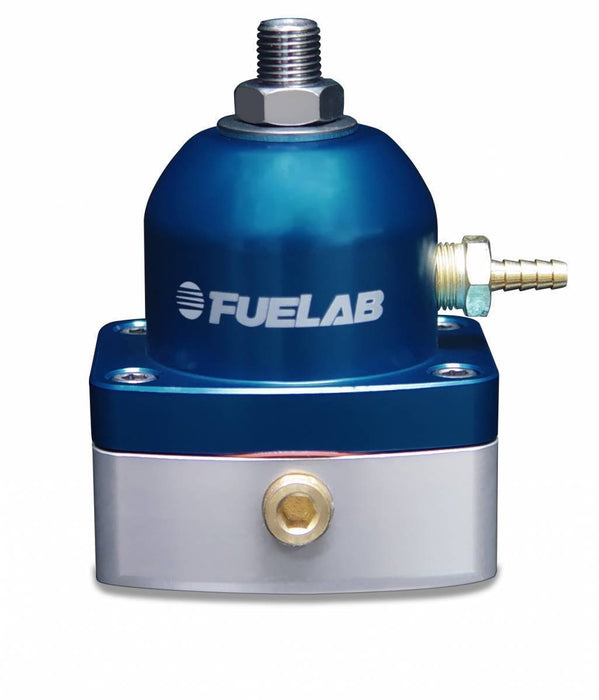 Fuelab Universal EFI Adjustable Mini Fuel Pressure Regulator 25 - 90 psi 2 - 6AN Inlets 1 - 6AN Return Blue - 53501-3 - Subimods.com