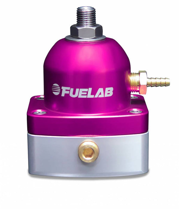 Fuelab Universal EFI Adjustable Mini Fuel Pressure Regulator 25 - 90 psi 2 - 6AN Inlets 1 - 6AN Return Purple - 53501-4 - Subimods.com