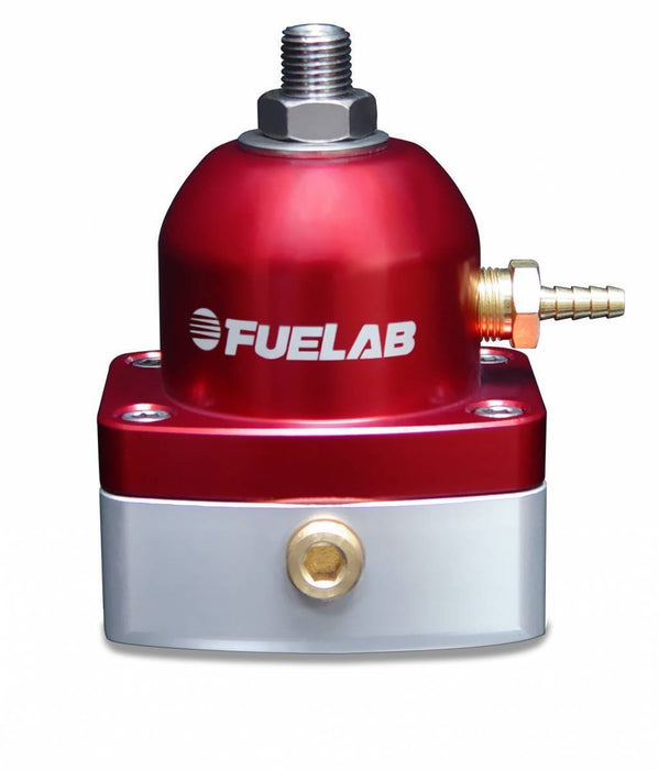 Fuelab Universal EFI Adjustable Mini Fuel Pressure Regulator 25 - 90 psi 2 - 6AN Inlets 1 - 6AN Return Red - 53501-2 - Subimods.com