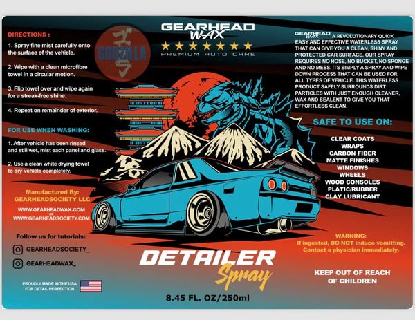 Gearhead Wax Godzilla Detailer Spray - GHW - 1018 - Subimods.com