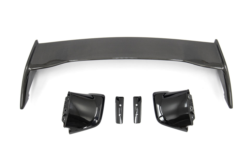 OLM Silverline Carbon Fiber OEM S Style Spoiler w/ Black Bases 2015-2021 WRX / STI