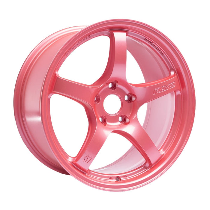 Gram Lights 57CR Sakura Pink w/ Center Cap 18x9.5 5x114.3 38mm Offset 2015-2026 WRX / 2011-2021 STI - WGCRX38EPPC - Subimods.com