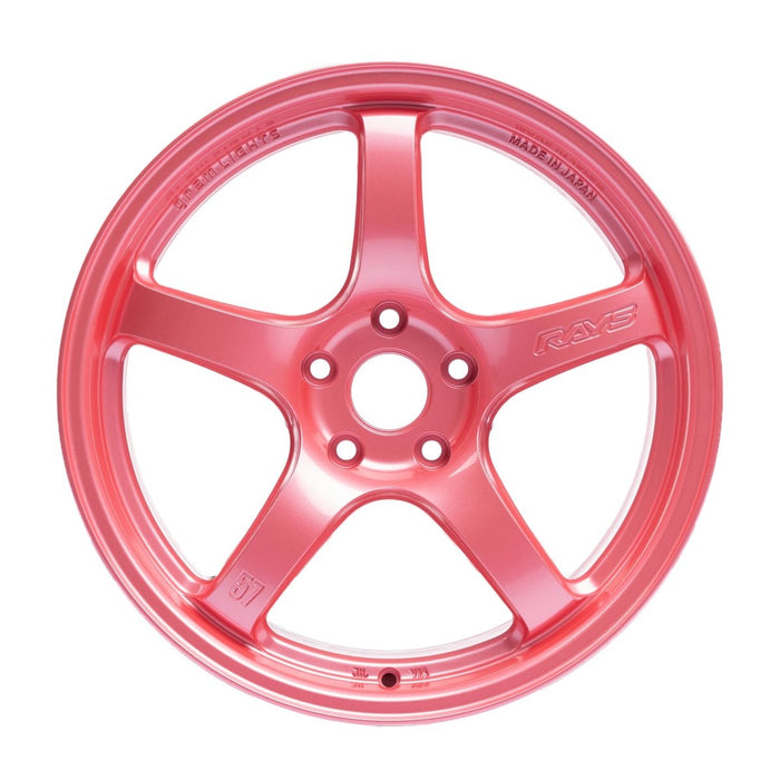Gram Lights 57CR Sakura Pink w/ Center Cap 18x9.5 5x114.3 38mm Offset 2015-2026 WRX / 2011-2021 STI - WGCRX38EPPC - Subimods.com