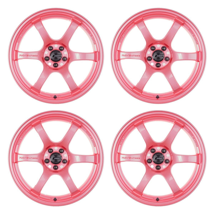 Gram Lights 57DR Sakura Pink Special Wheel Bundle 18x9.5 +38mm Offset 5x114.3 - WGIX38EPPC-BUNDLE - Subimods.com