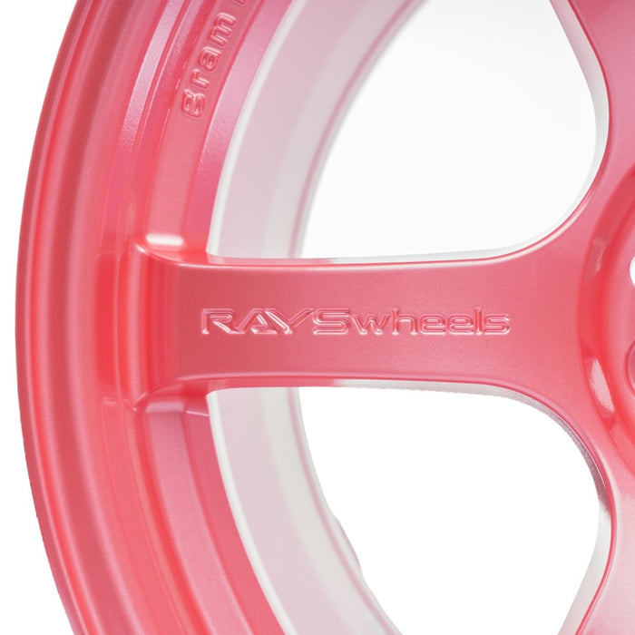 Gram Lights 57DR Sakura Pink w/ Center Cap 18x9.5 5x114.3 38mm Offset 2015-2026 WRX / 2011-2021 STI - WGIX38EPPC - Subimods.com