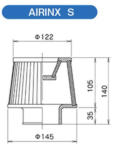GReddy Airinx S 50 / 60mm Universal Air Filter - 12500601 - Subimods.com