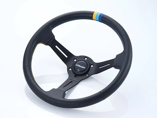 GReddy Sports Steering Wheel 340mm Leather Deep Type - 16600002 - Subimods.com