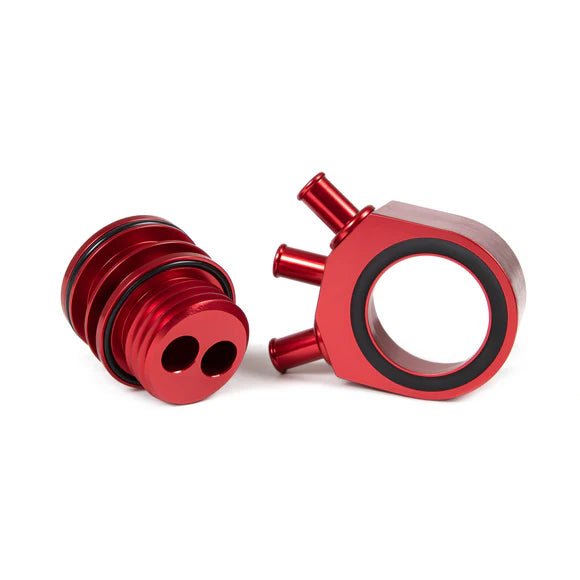 GrimmSpeed Air Oil Separator Red 2008 - 2014 WRX / 2005 - 2009 Legacy GT / 2009 - 2013 Forester XT / 2005 - 2009 Outback XT - 078016R - Subimods.com