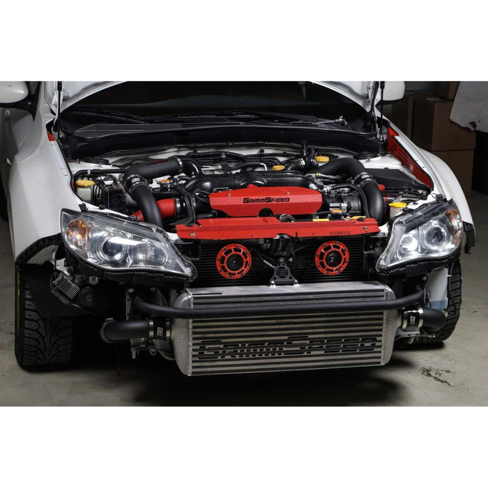 Grimmspeed Front Mount Intercooler Kit Silver Core w/ Black Piping 2008 - 2014 WRX - 090230 - Subimods.com