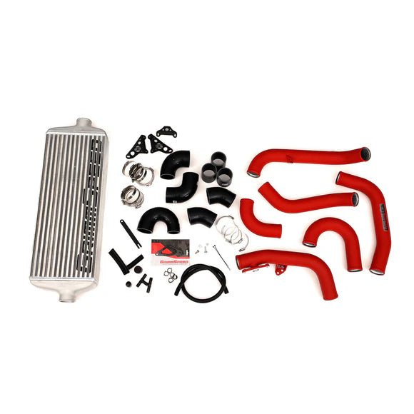 Grimmspeed Front Mount Intercooler Kit Silver Core w/ Red Piping 2015-2021 STI - 090236 - Subimods.com