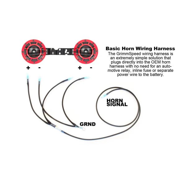Grimmspeed Hella Horn Wiring Harness 2002 - 2014 WRX / 2004 - 2014 STI / 2002 - 2015 Legacy / 2002 - 2015 Outback / 2003 - 2008 Forester / 2002 - 2012 Impreza - 040005 - Subimods.com