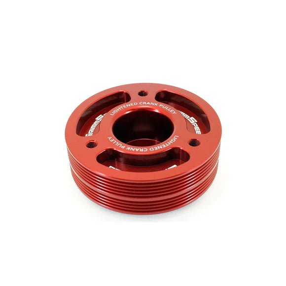 GrimmSpeed Lightweight Crank Pulley Red 2002-2014 WRX / 2004-2021 STI / 2005-2009 Legacy GT / 2004-2013 Forester - 095015R - Subimods.com