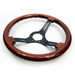 Grip Royal 350mm Deep Dish Steering Wheel w/ Woodgrain Grip and Black Center - GRSW - WD - GRAIN - Subimods.com