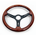 Grip Royal 350mm Deep Dish Steering Wheel w/ Woodgrain Grip and Black Center - GRSW - WD - GRAIN - Subimods.com