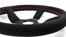 Grip Royal Ace 350mm Deep Dish Steering Wheel w/ Black Suede Grip and Red Stitching - GRSW - ACE - S - BKRD - Subimods.com