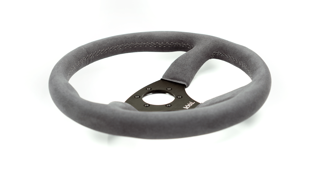 Grip Royal Ace 350mm Deep Dish Steering Wheel w/ Grey Suede Grip and Grey Stitching - GRSW - ACE - S - GYGY - Subimods.com