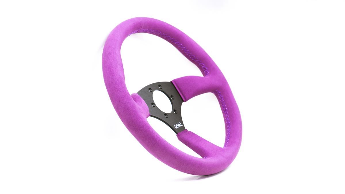 Grip Royal Ace 350mm Deep Dish Steering Wheel w/ Purple Suede Grip and Purple Stitching - GRSW - ACE - S - PPPP - Subimods.com
