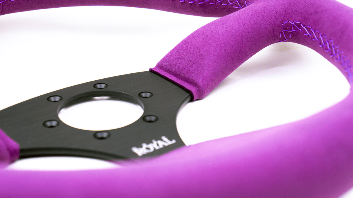 Grip Royal Ace 350mm Deep Dish Steering Wheel w/ Purple Suede Grip and Purple Stitching - GRSW - ACE - S - PPPP - Subimods.com
