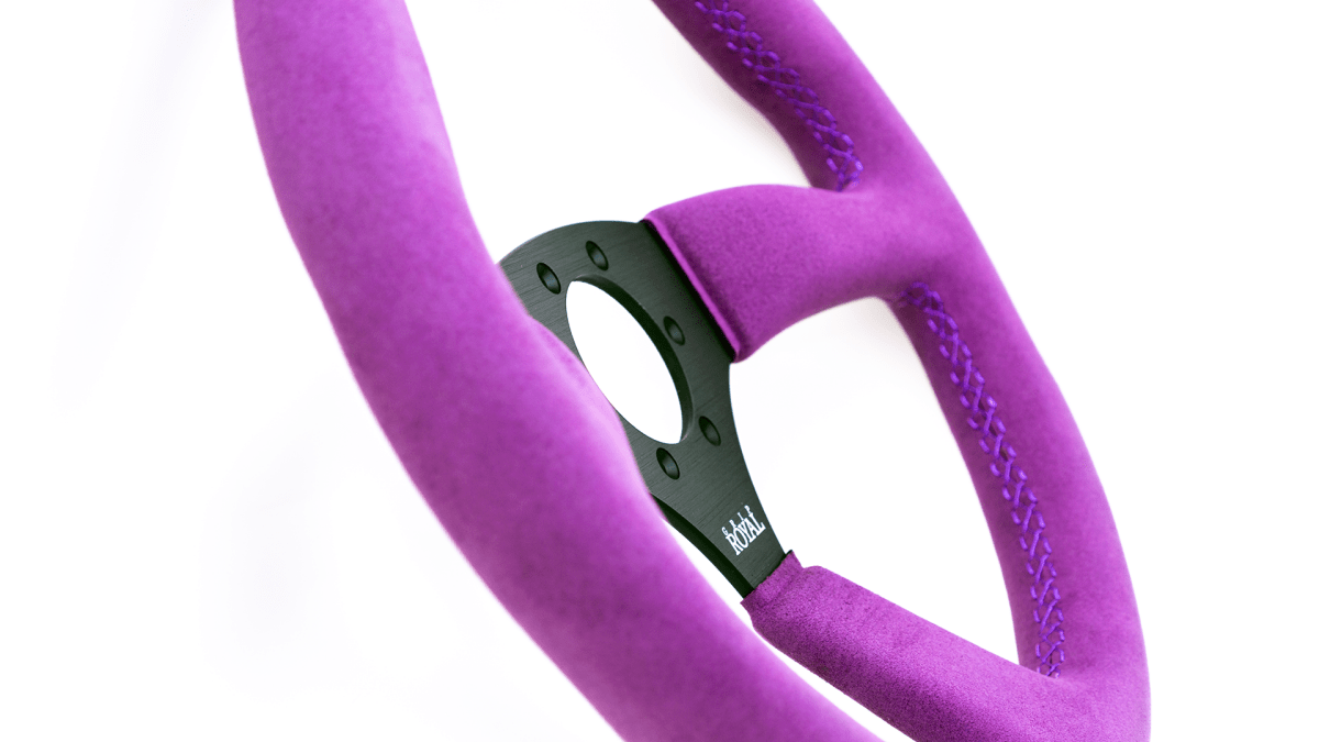 Grip Royal Ace 350mm Deep Dish Steering Wheel w/ Purple Suede Grip and Purple Stitching - GRSW - ACE - S - PPPP - Subimods.com