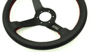 Grip Royal Brute 350mm Deep Dish Steering Wheel w/ Black Leather Grip, and Red Stitching - GRSW - BRT - L - BKRD - Subimods.com