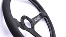 Grip Royal Brute 350mm Deep Dish Steering Wheel w/ Black Leather Grip, and White Stitching - GRSW - BRT - L - BKWH - Subimods.com