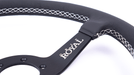 Grip Royal Brute 350mm Deep Dish Steering Wheel w/ Black Leather Grip, and White Stitching - GRSW - BRT - L - BKWH - Subimods.com
