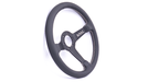 Grip Royal Brute 350mm Deep Dish Steering Wheel w/ Black Leather Grip, and White Stitching - GRSW - BRT - L - BKWH - Subimods.com